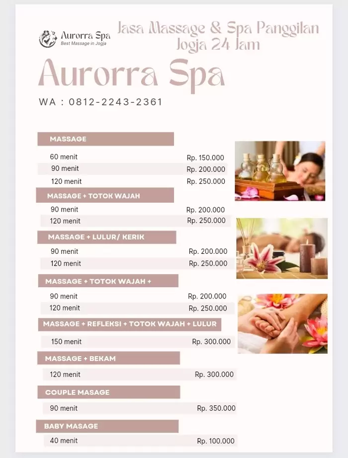 Rp 150,000 Jasa Spa & Massage Panggilan 24 Jam